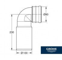 MEDIDAS CODO SALIDA INODORO GROHE